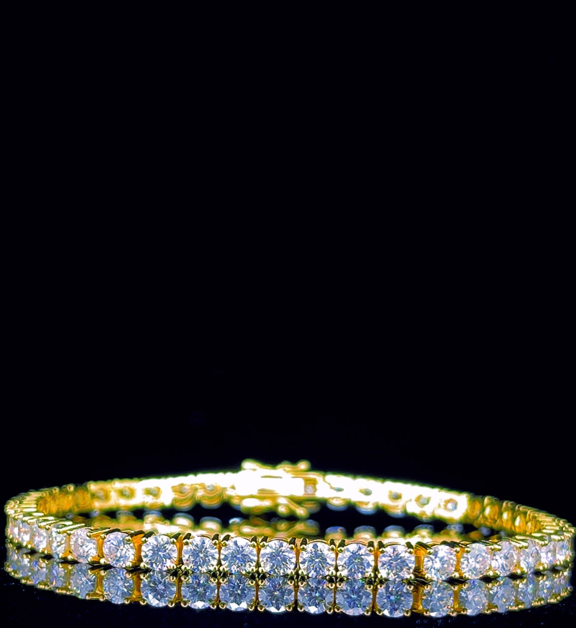 Sterling Silver GP Moissanite Tennis Bracelet 4mm