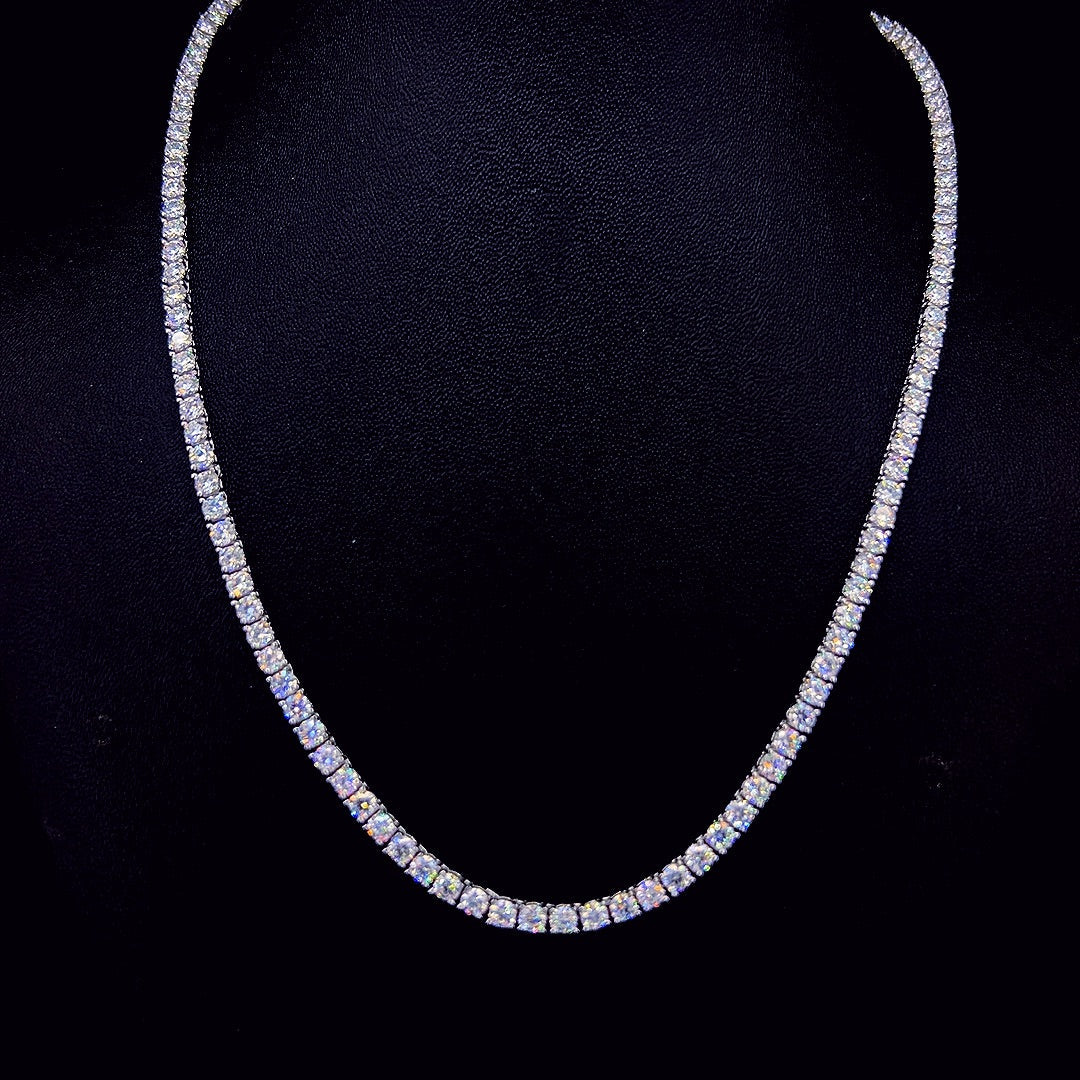 Sterling Silver Moissanite 4mm Tennis Chain 0418