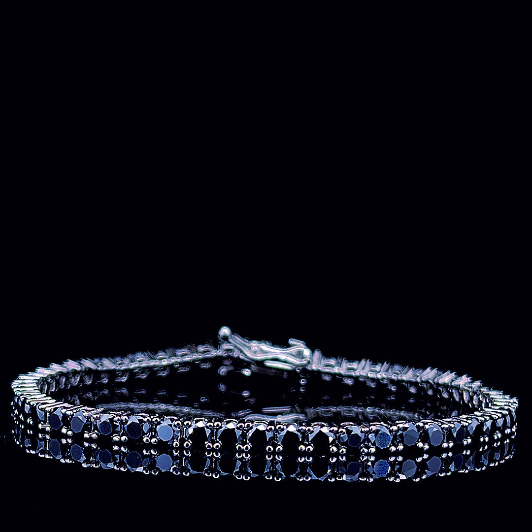 Sterling Silver Moissanite Black Tennis Bracelet