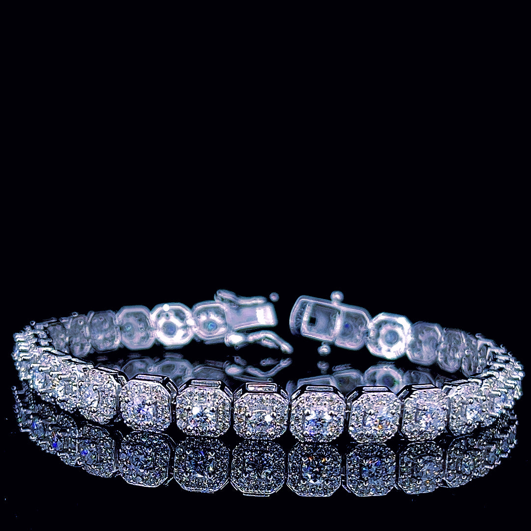 Sterling Silver Moissanite Designer Bracelet