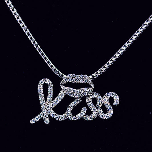 Sterling Silver Moissanite Kiss Pendant