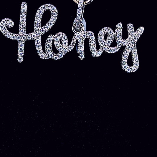 Sterling Silver Moissanite Honey Pendant