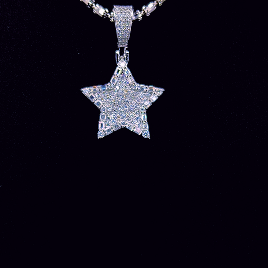 Sterling Silver Moissanite Star Pendant