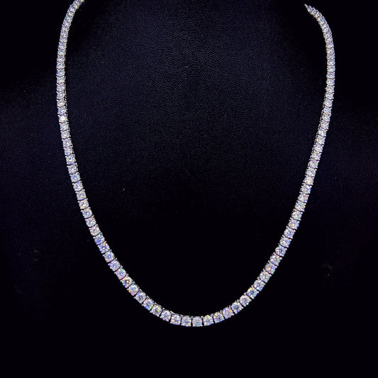 Sterling Silver Moissanite 4mm Tennis Chain 0418