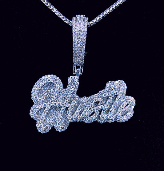 Sterling Silver Moissanite Hustle Pendant