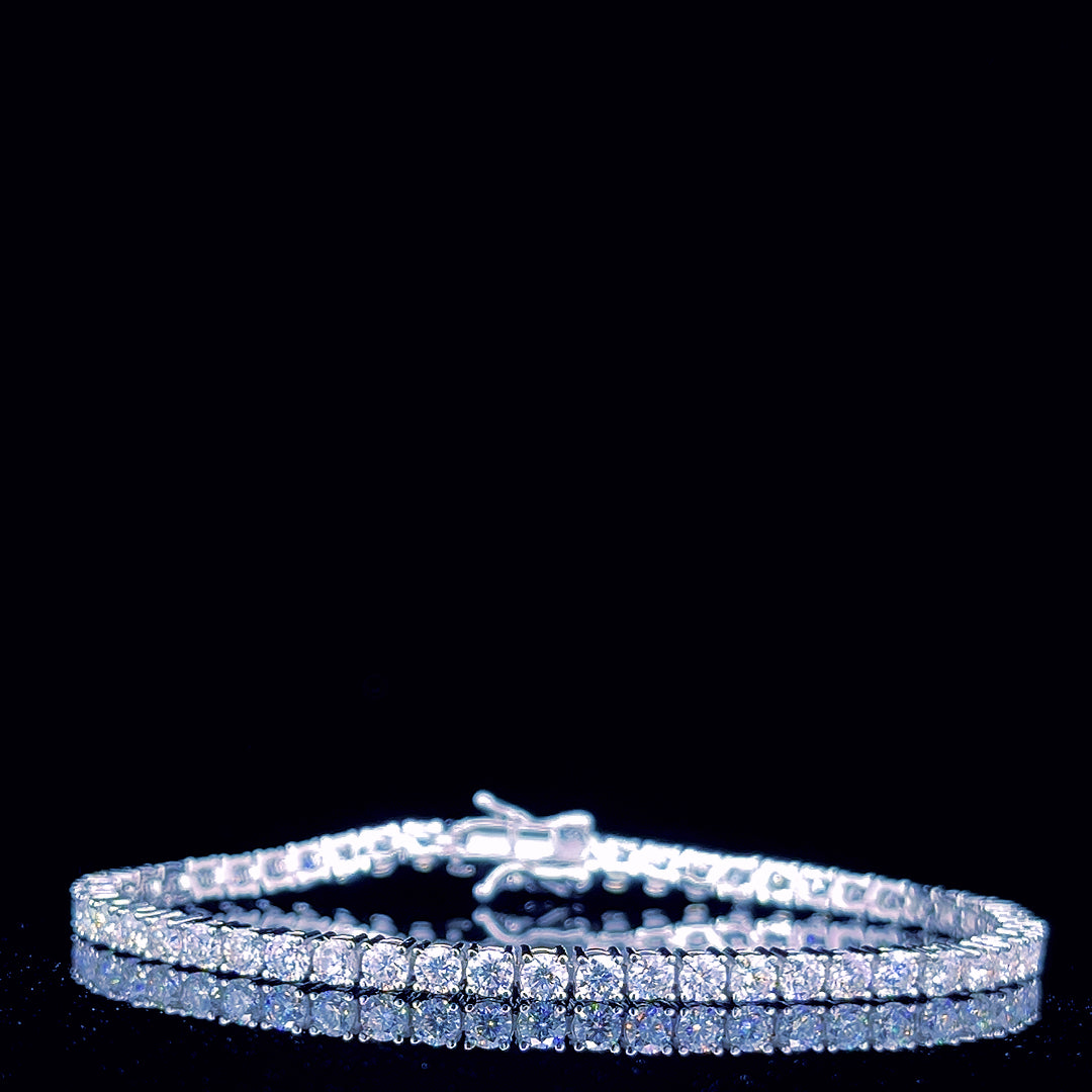 Sterling Silver Moissanite Tennis Bracelet 4mm