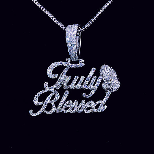 Sterling Silver Moissanite Truly Blessed Pendant