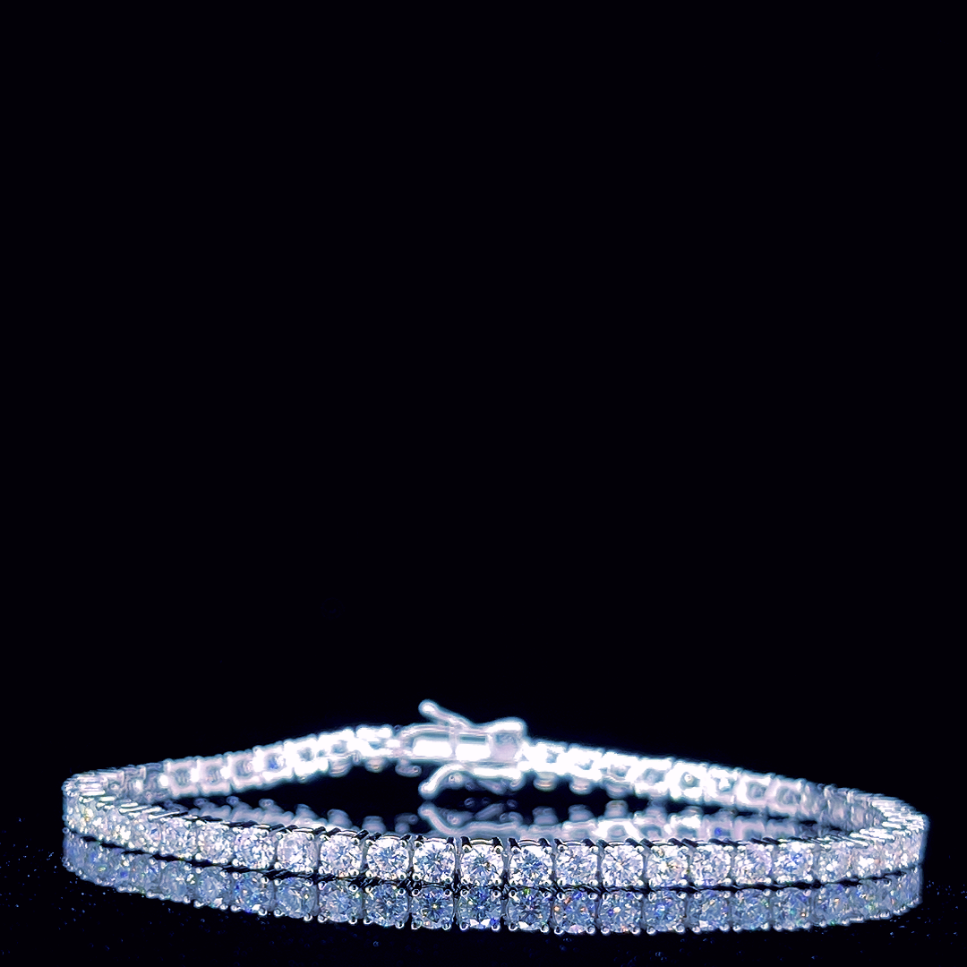 Sterling Silver Moissanite Tennis Bracelet 3mm