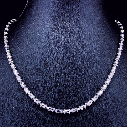 Sterling Silver Barrel cut chain