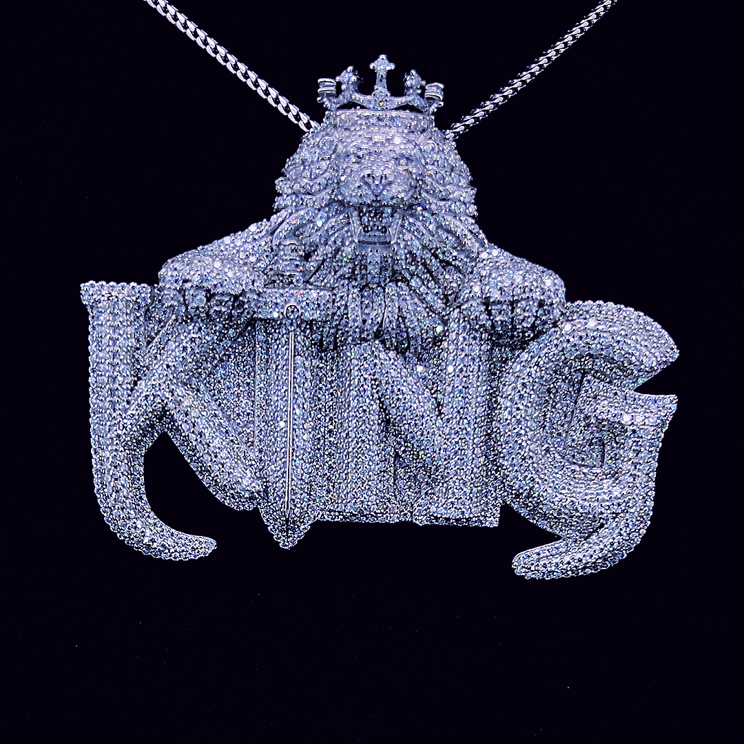 Sterling Silver Moissanite King Pendant